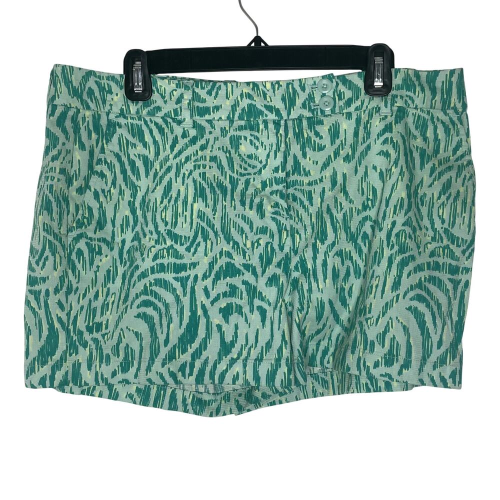 Vineyard Vines Green Zebra Print Shorts Size 12 Preppy Coastal Summer Style